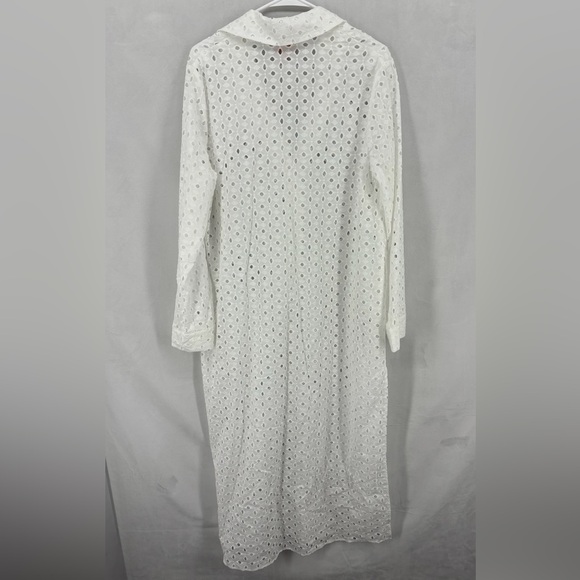 Show Me Your Mumu Women’s Medium White Eyelet Button Down Midi Dress Dayton - Picture 3 of 10